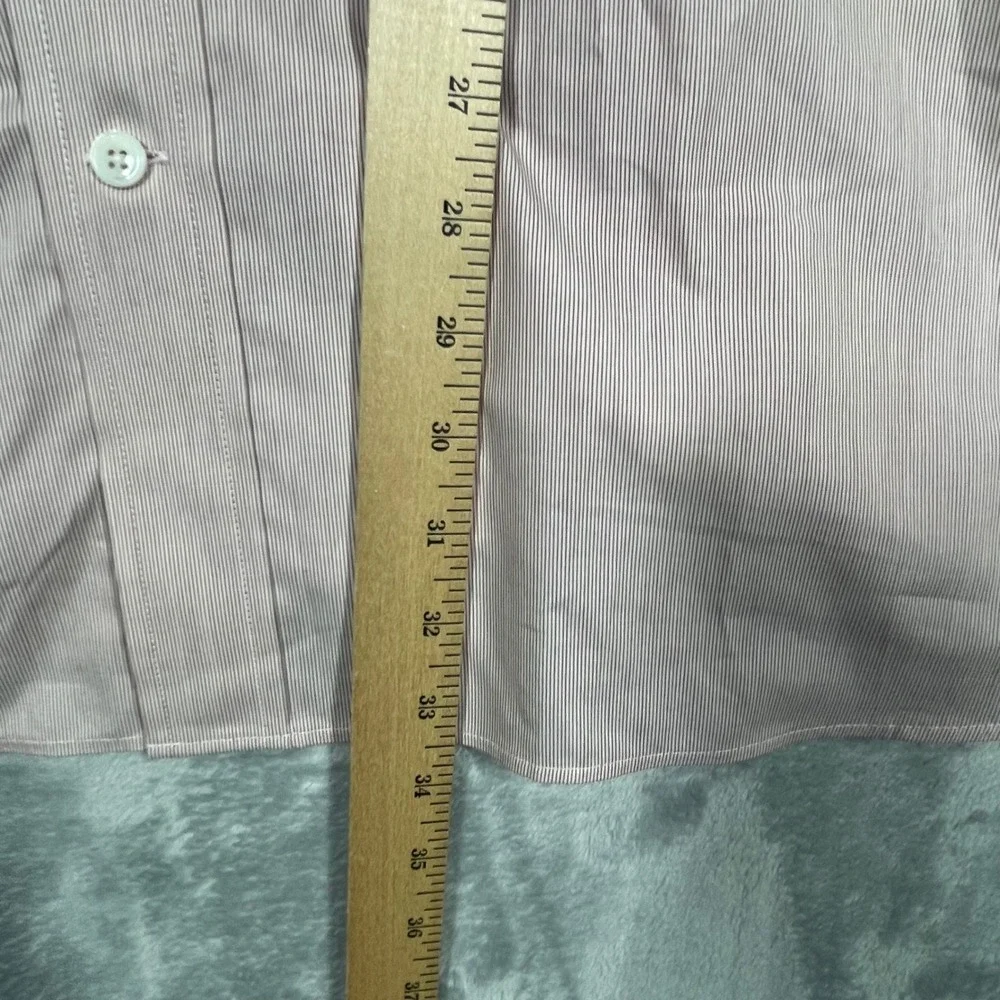 Banana Republic Mens L Tall Standard Fit Red Stripe Wrinkle Resistant Shirt